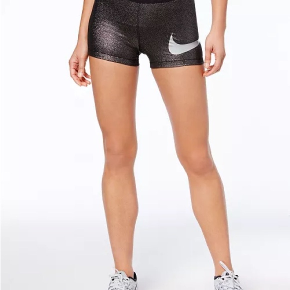 Nike Women's Sparkle Lrg Black Athletic Shorts